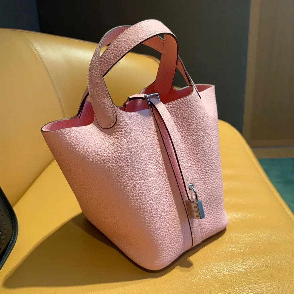 Stylish Pink Tote with Scarf Detail - Picture 3 of 6